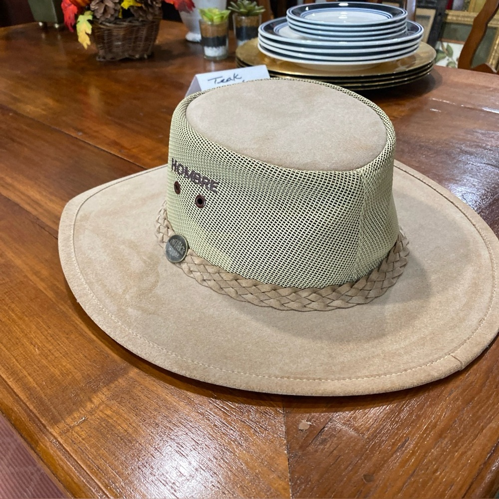 BARMAH Handcrafted in Australia Men's Large Canvas Drover Hat Vented Outdoors